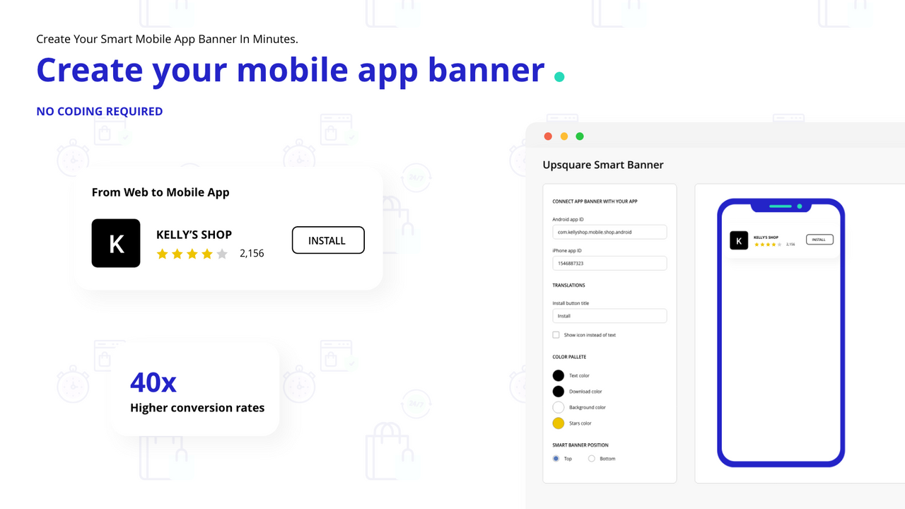 Crie um banner de aplicativo móvel