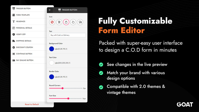 GOAT COD Forms - Customizable Form