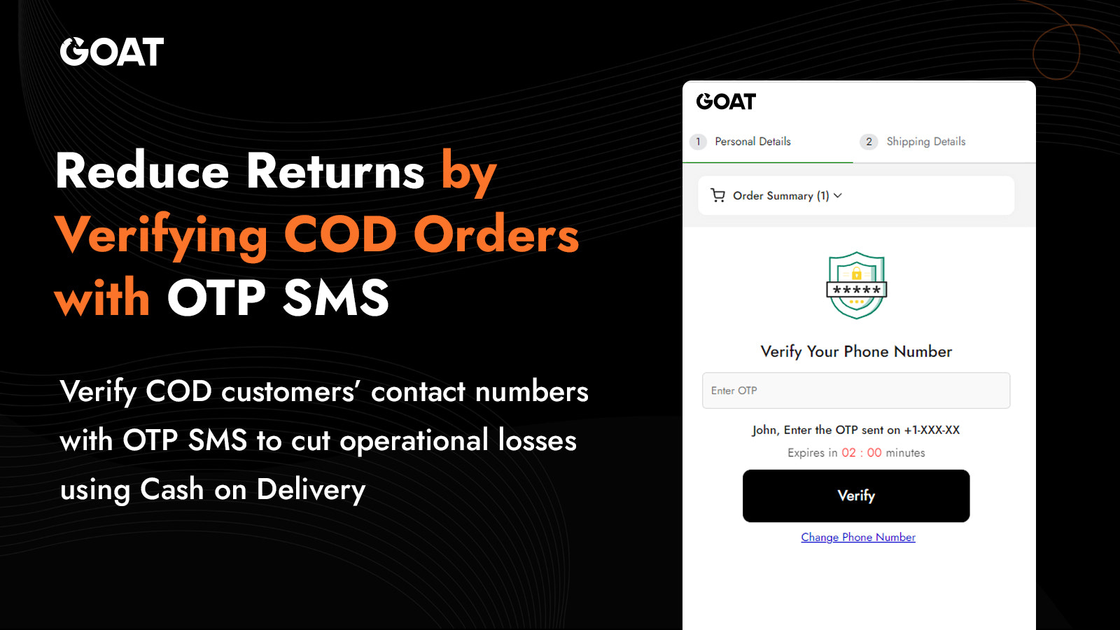 GOAT COD-Formulare - Bestellungen mit SMS verifizieren 