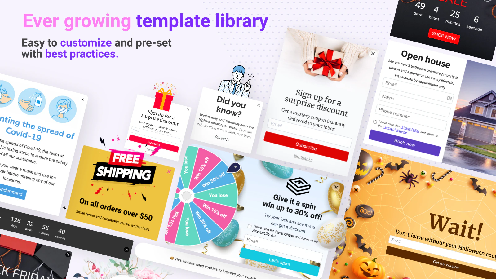 We've got lots of customizable templates