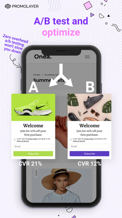 Easy to use split testing for rapid iteration and optimization.