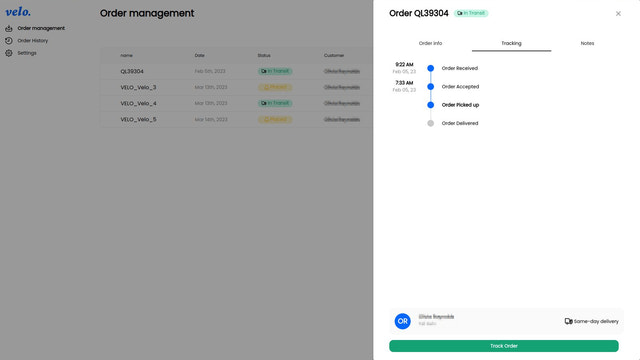 Order tracking