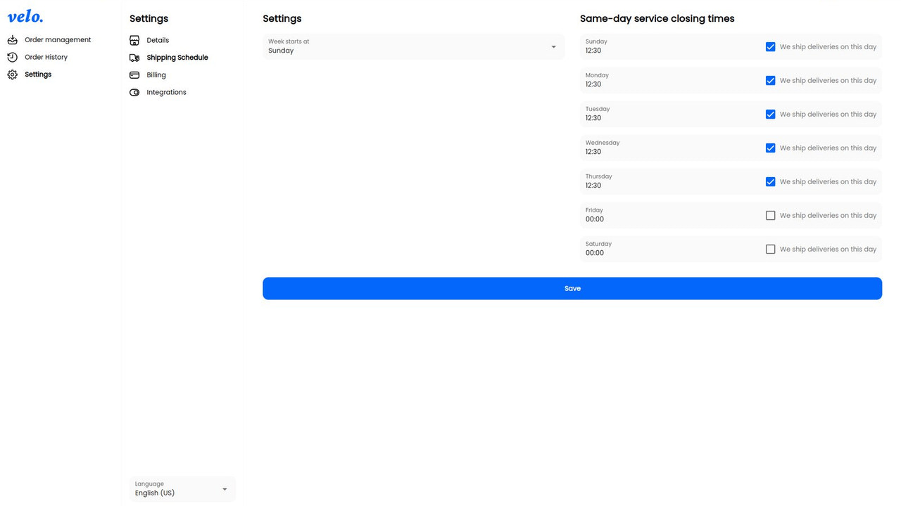 Shipping schedule managementt