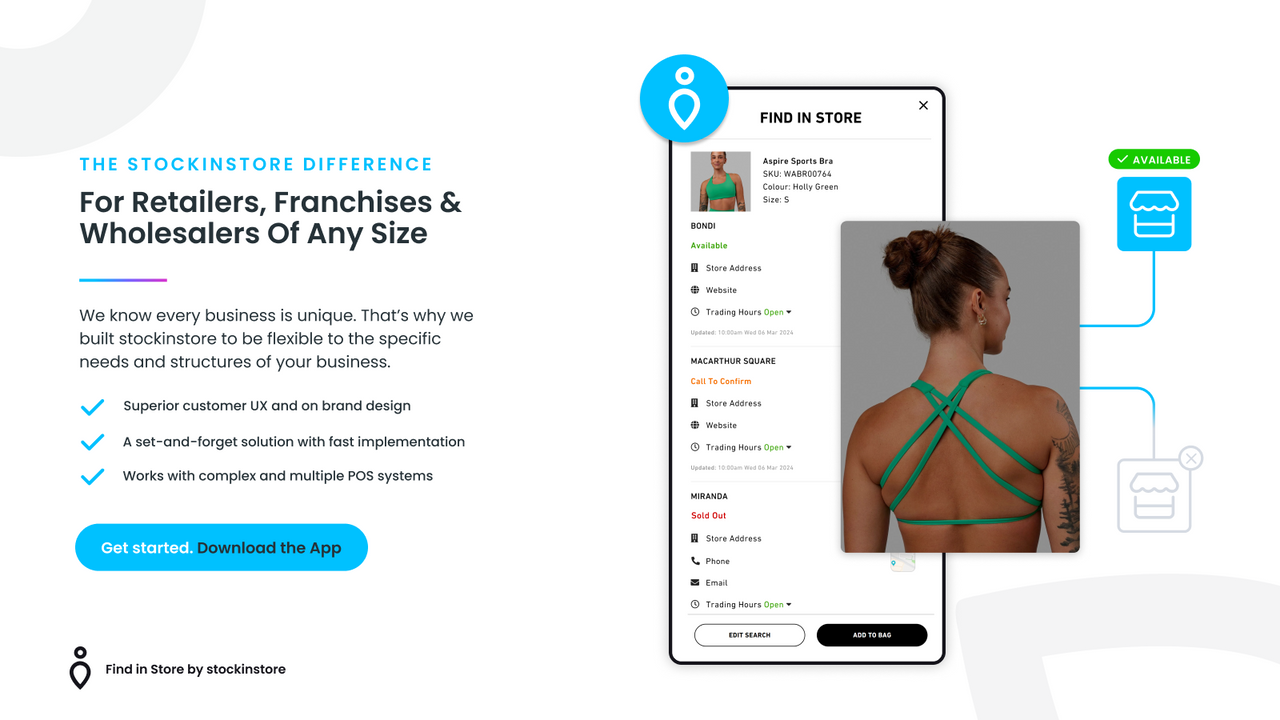 stockinstore Find i butik app til detailhandlere & franchiser