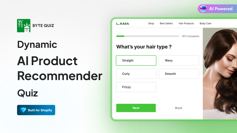 Byte: Product Recommender Quiz Screenshot