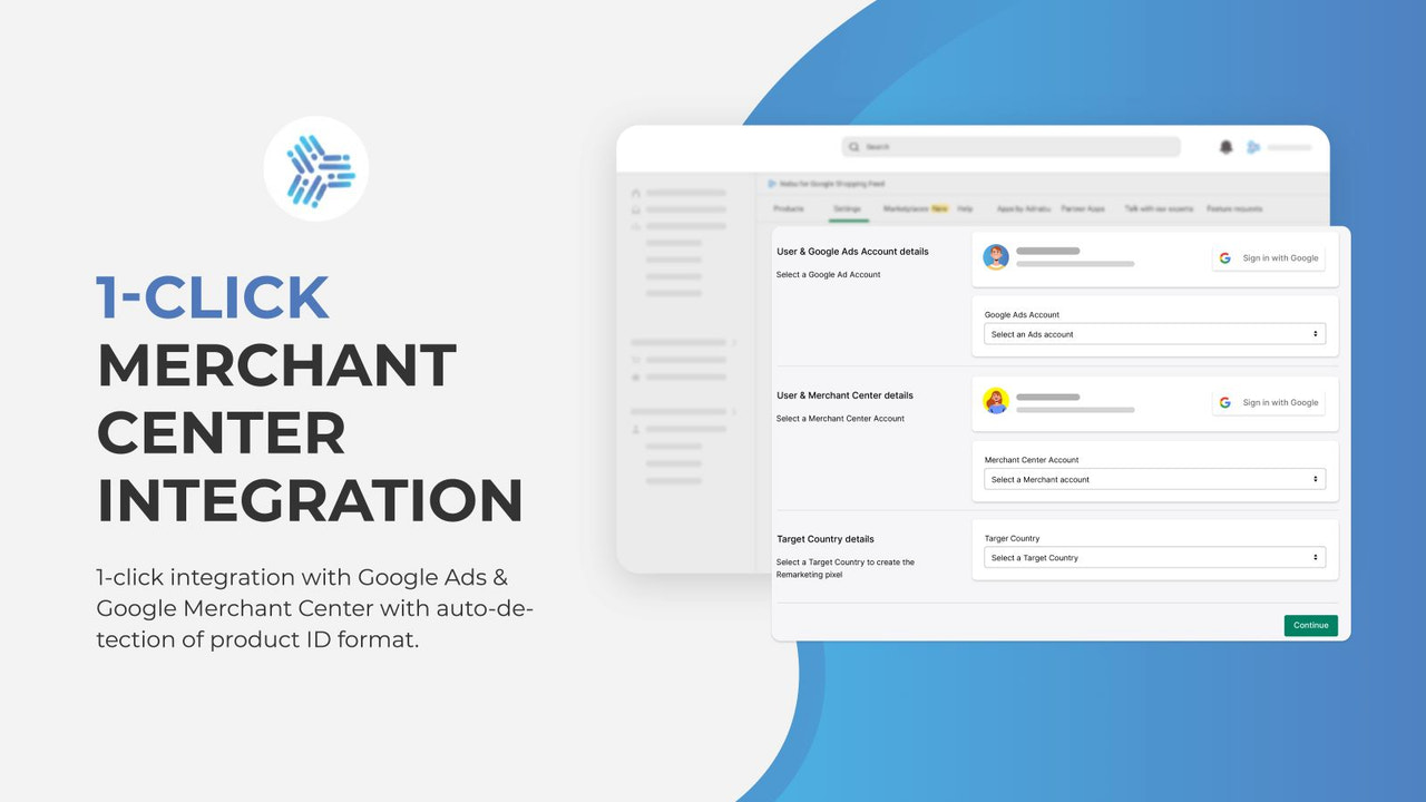 1-klik Merchant Center Integration