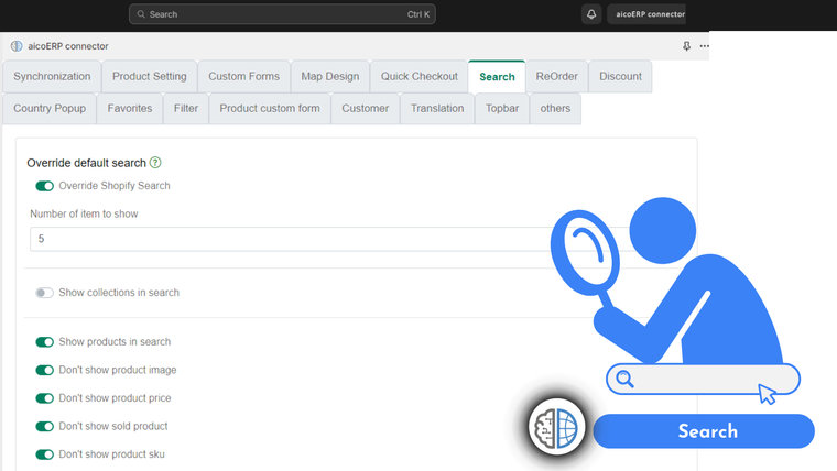 aicoERP connector Screenshot