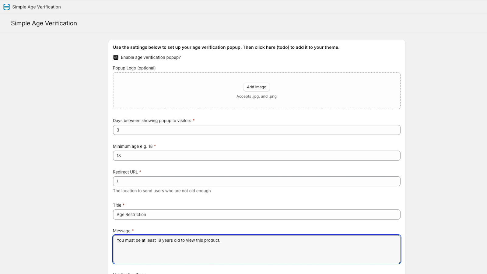 Simple admin interface