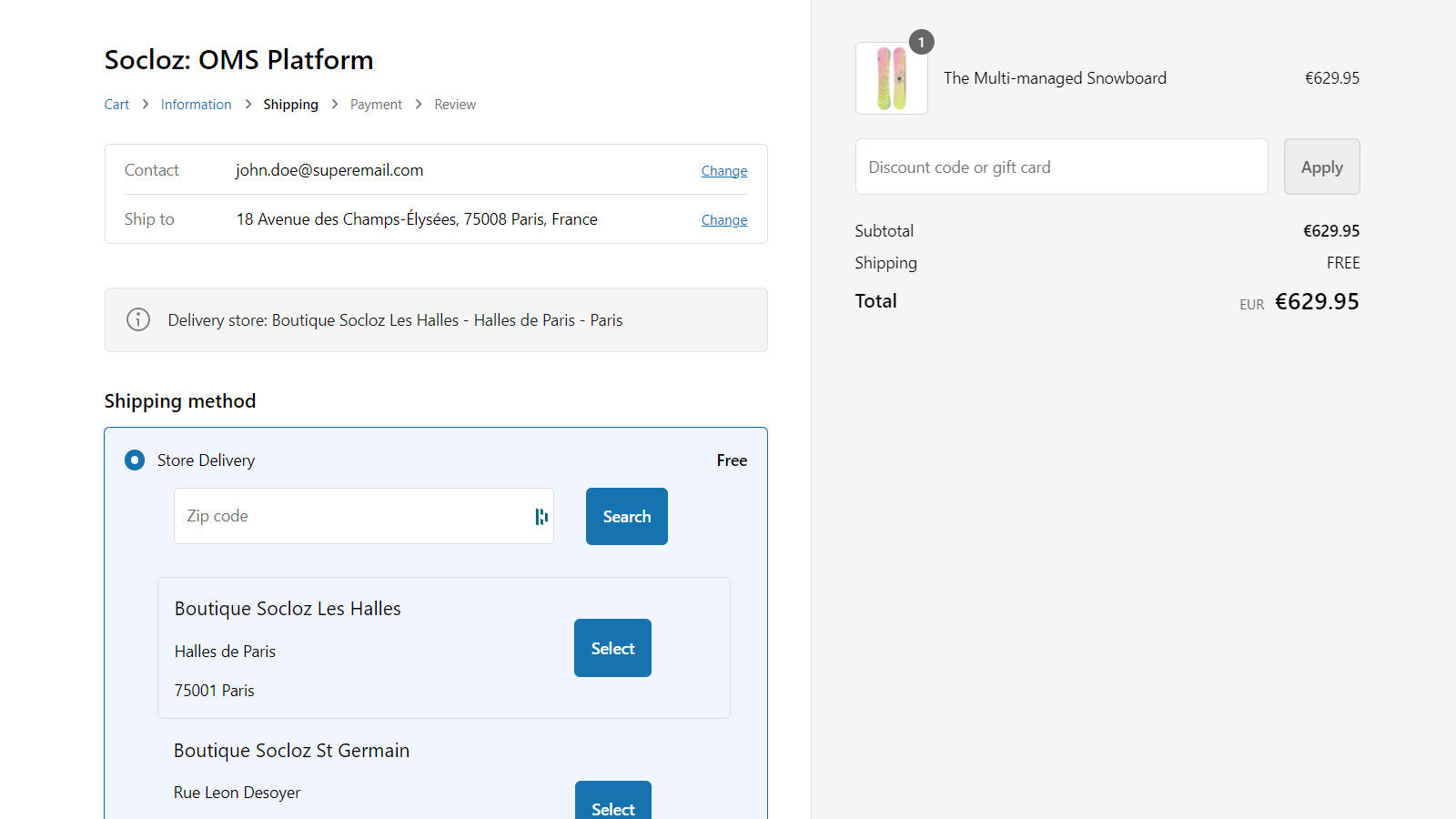 Socloz: OMS platform Screenshot