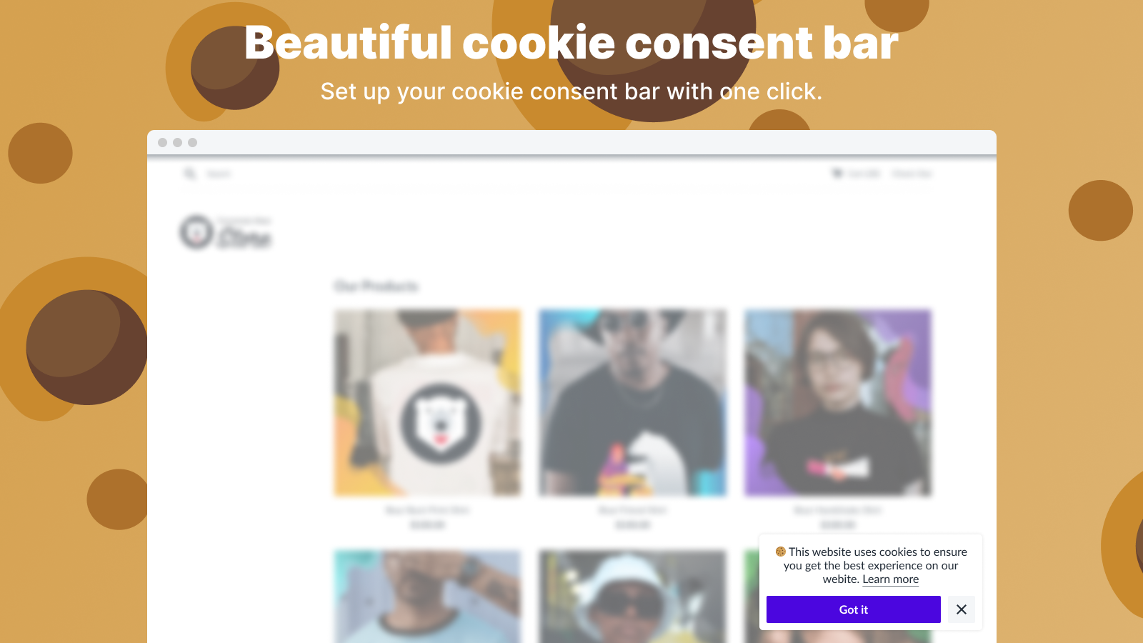 Aplicación Shopify Ultimate GDPR EU Cookie Bar de Conversion Bear