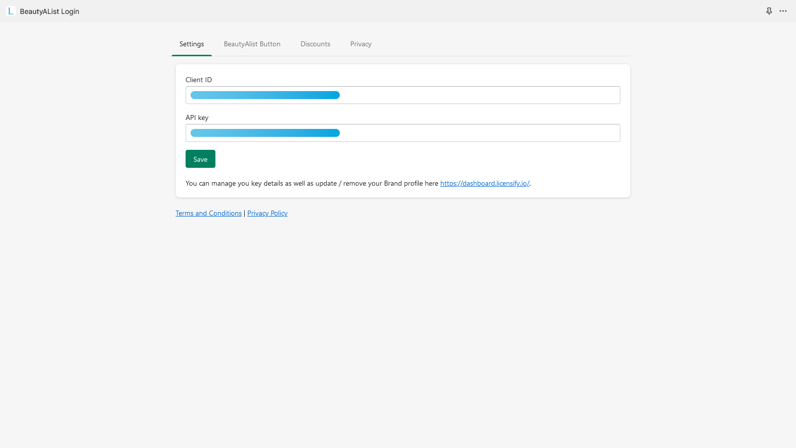 Module Admin Page