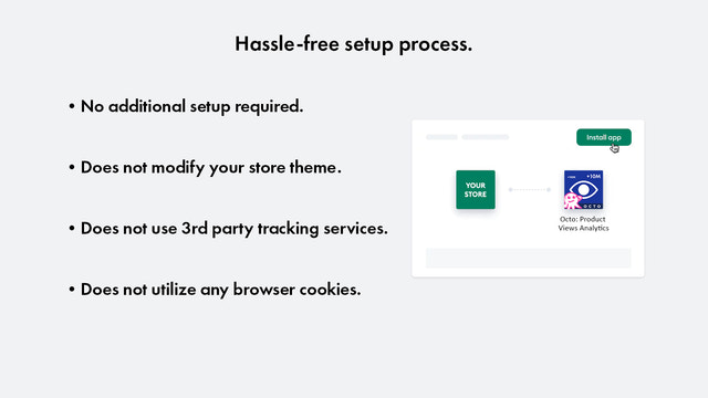Hassle-free setup process. Does not utilize any browser cookies.