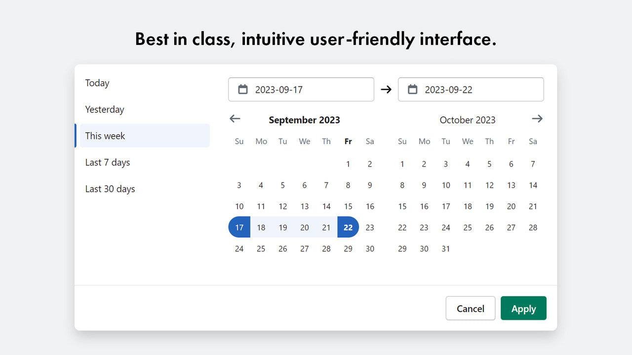 Interface utilisateur intuitive de première classe