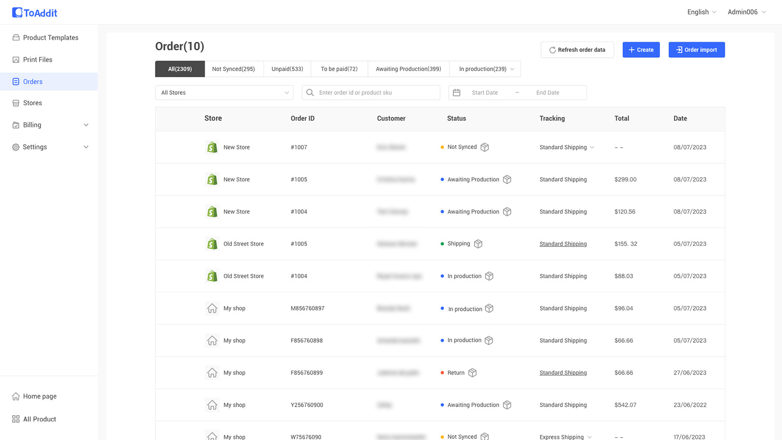 liste de commandes