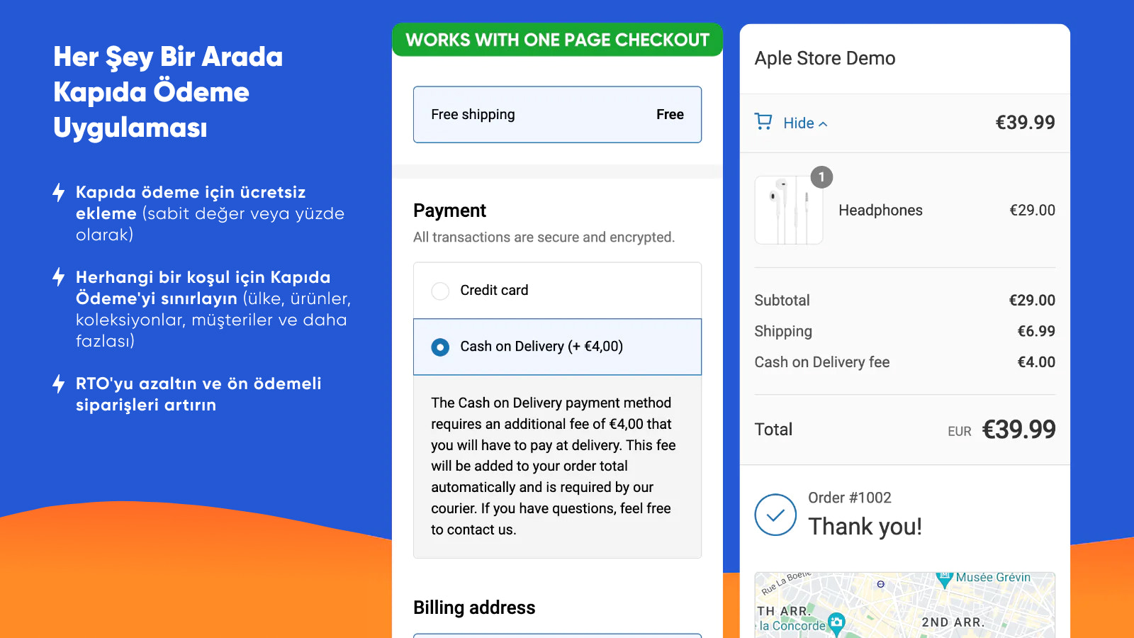 Fee shown in various parts of the order process