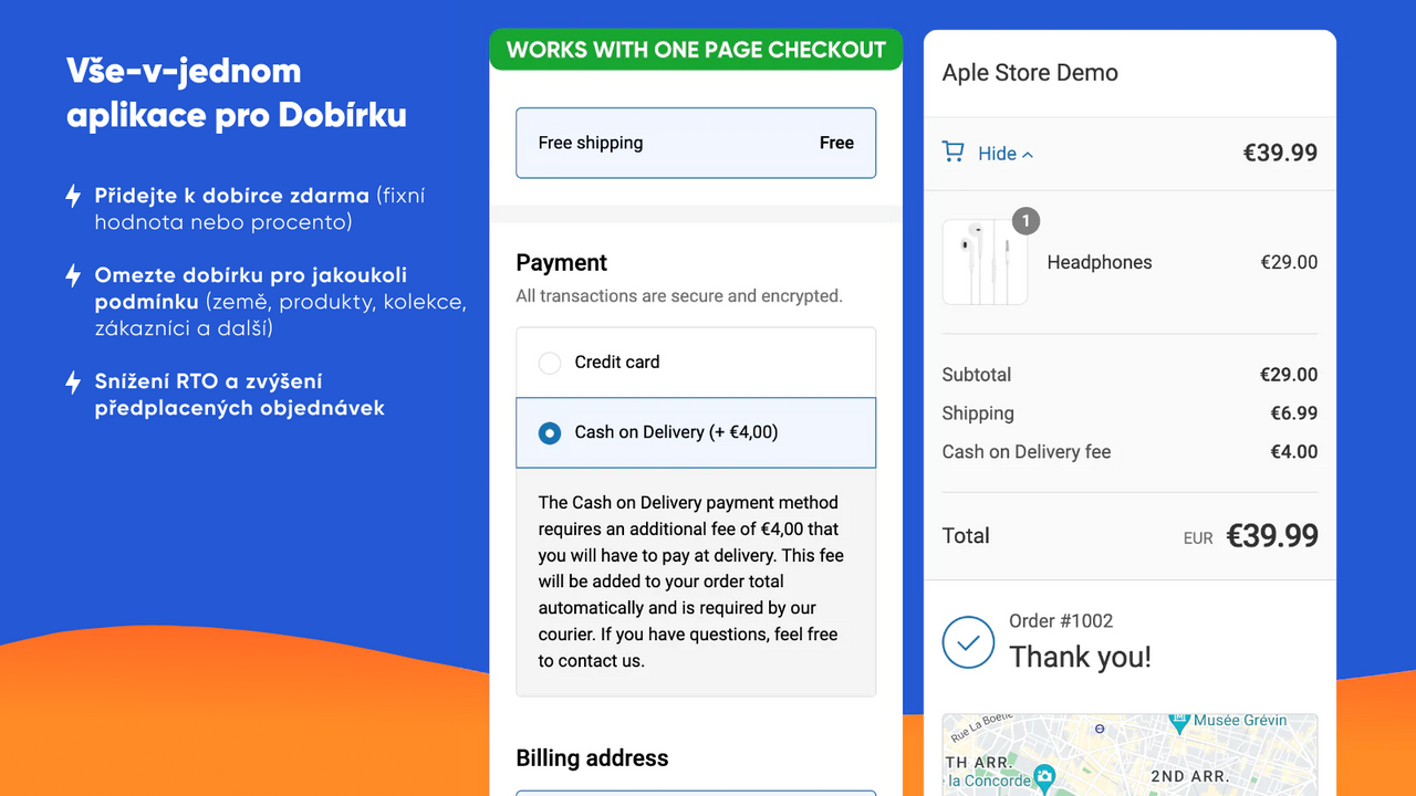 Fee shown in various parts of the order process