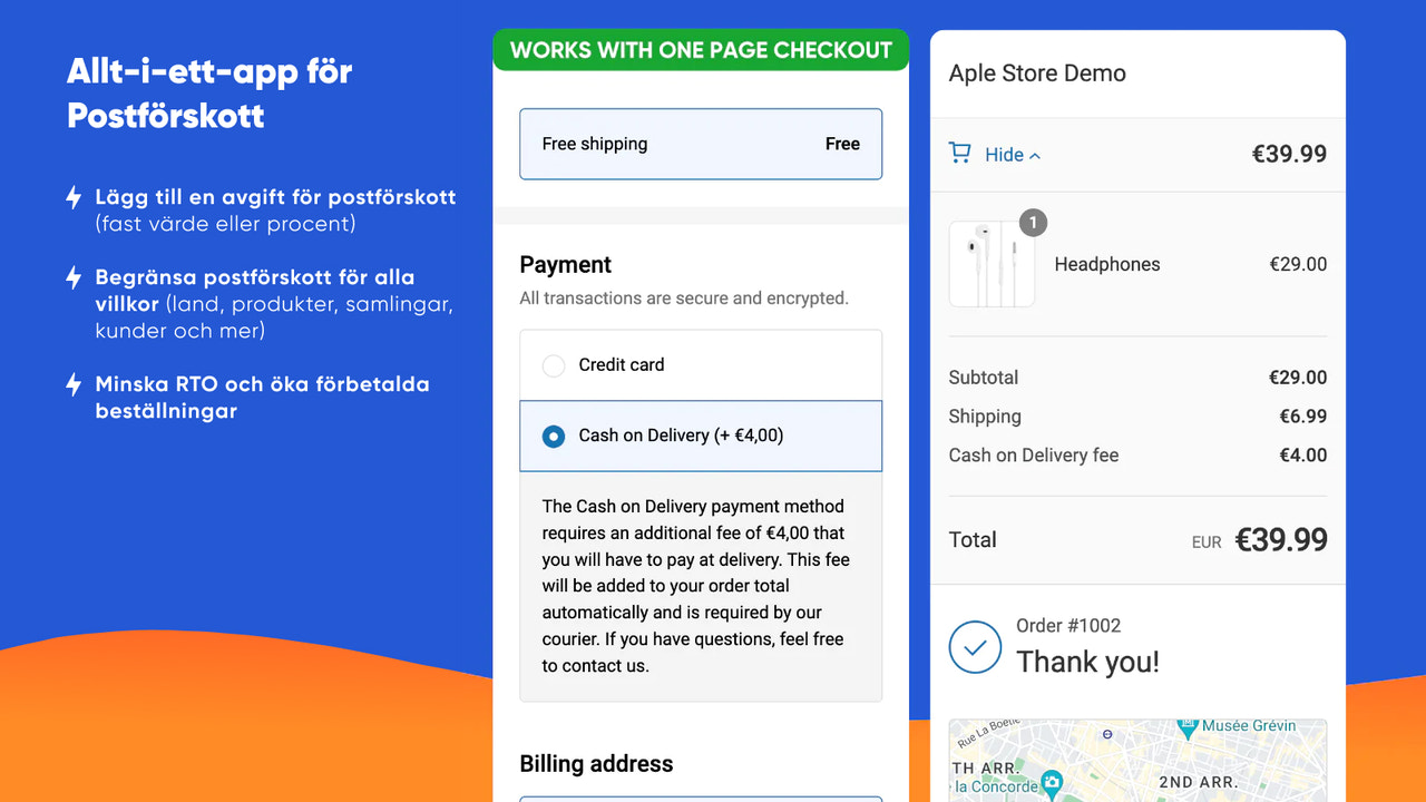 Fee shown in various parts of the order process