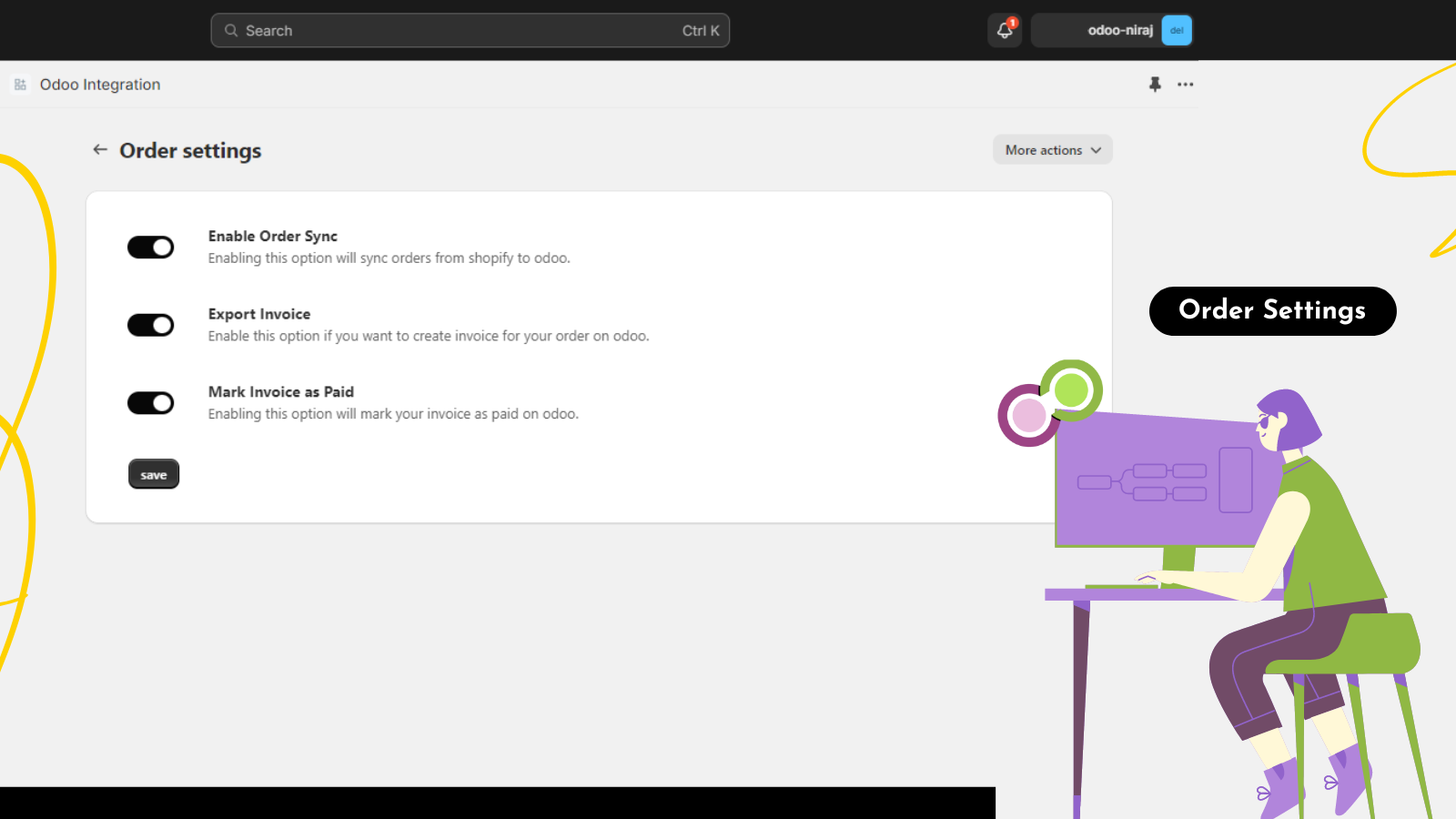 Odoo Integration Screenshot