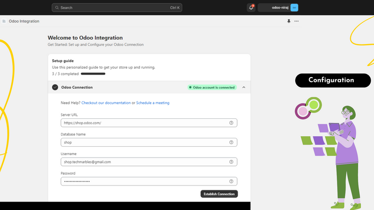 Odoo Integration Screenshot