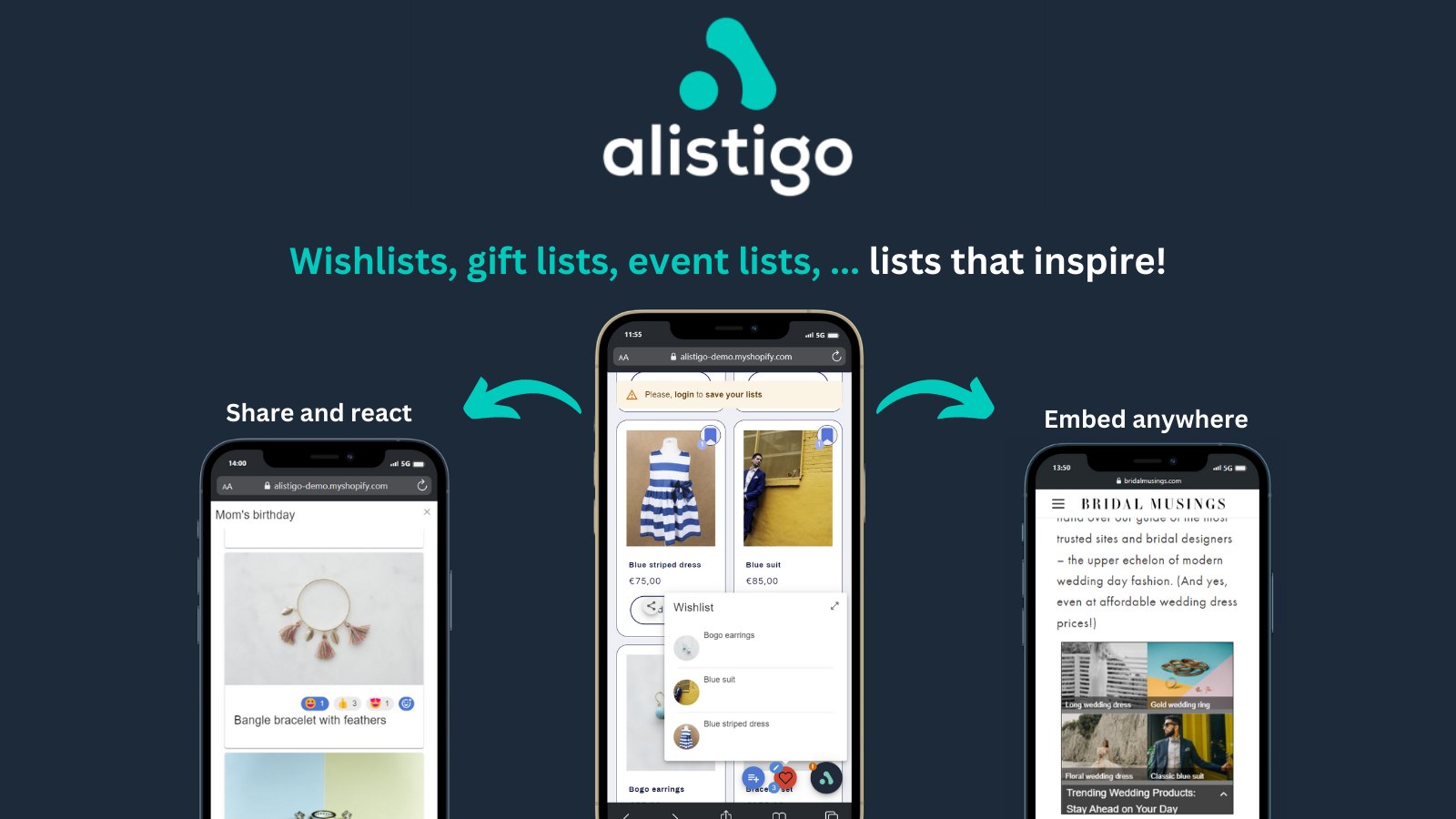 Alistigo wishlists, gift lists, event lists, lists that inspire!