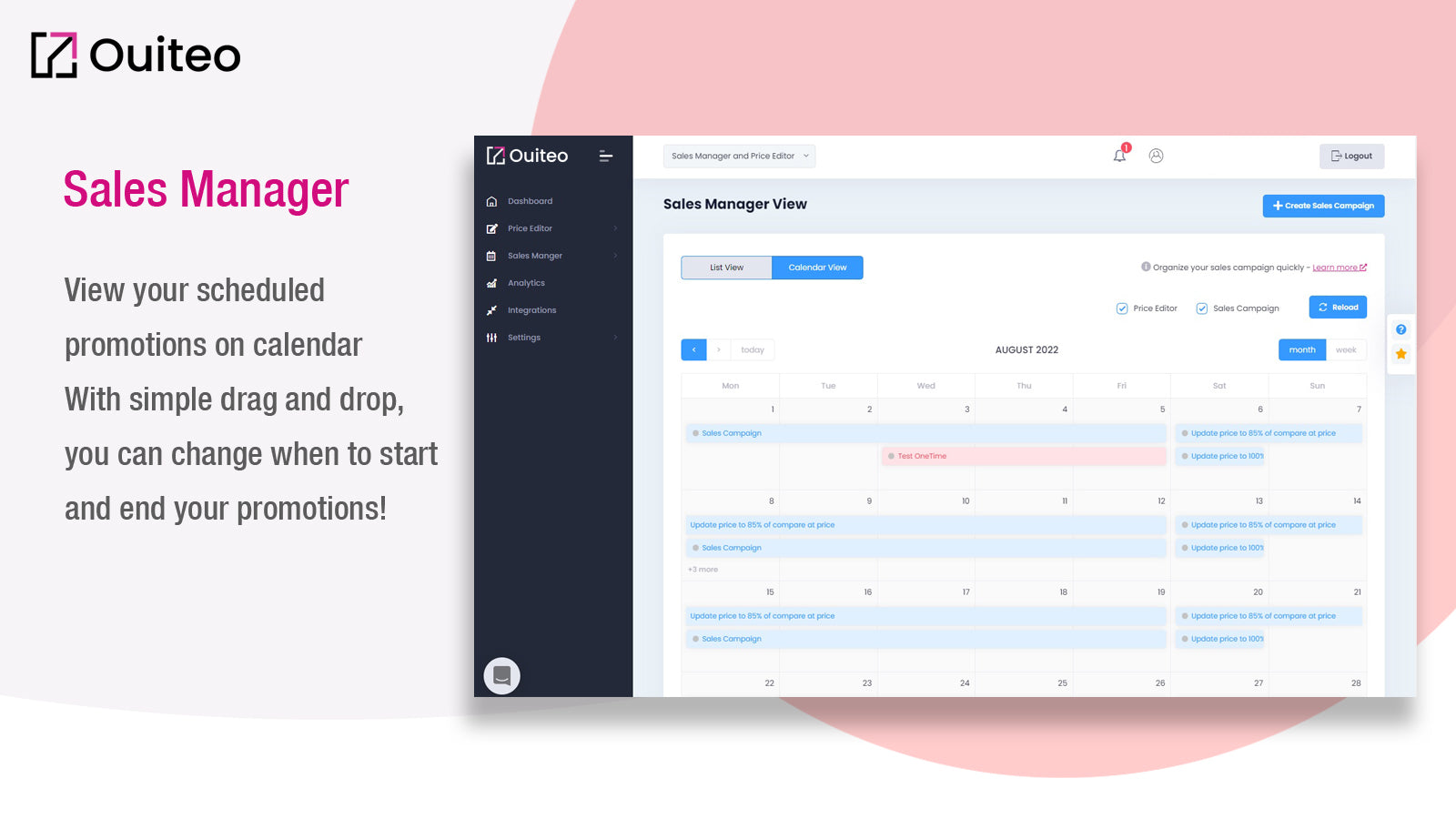 Ouiteo: Sales Discount Manager Screenshot