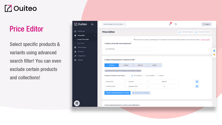 Ouiteo: Sales Discount Manager Screenshot