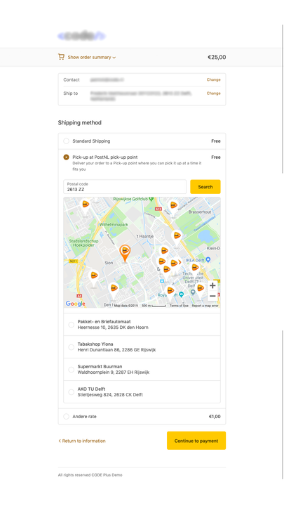 PostNL Pickup Points on your mobile phone