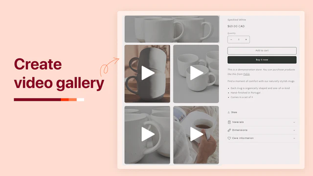 Erstellen Sie eine ansprechende Videogalerie auf der Produktseite