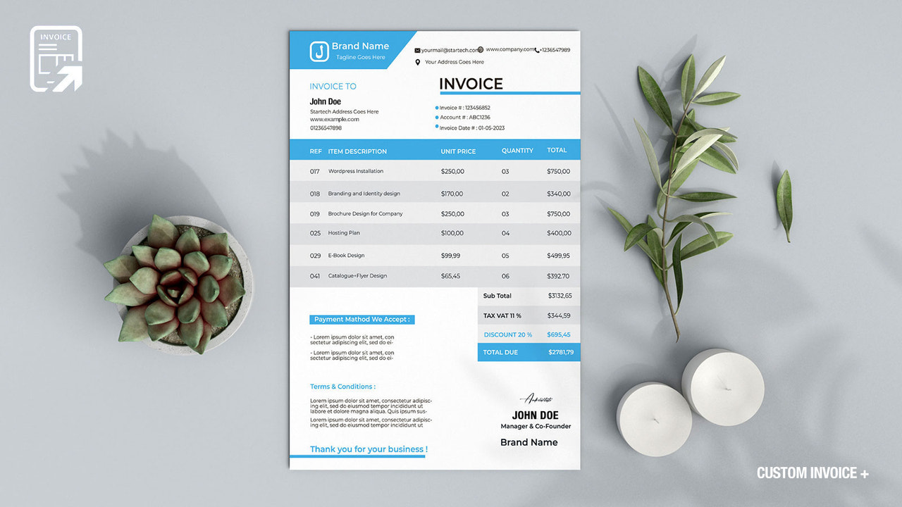 Custom Invoice Shopify App Demo Vorlage 4