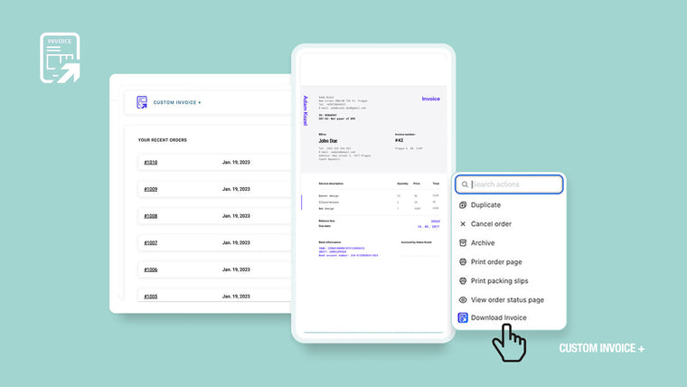 Custom Invoice + Screenshot