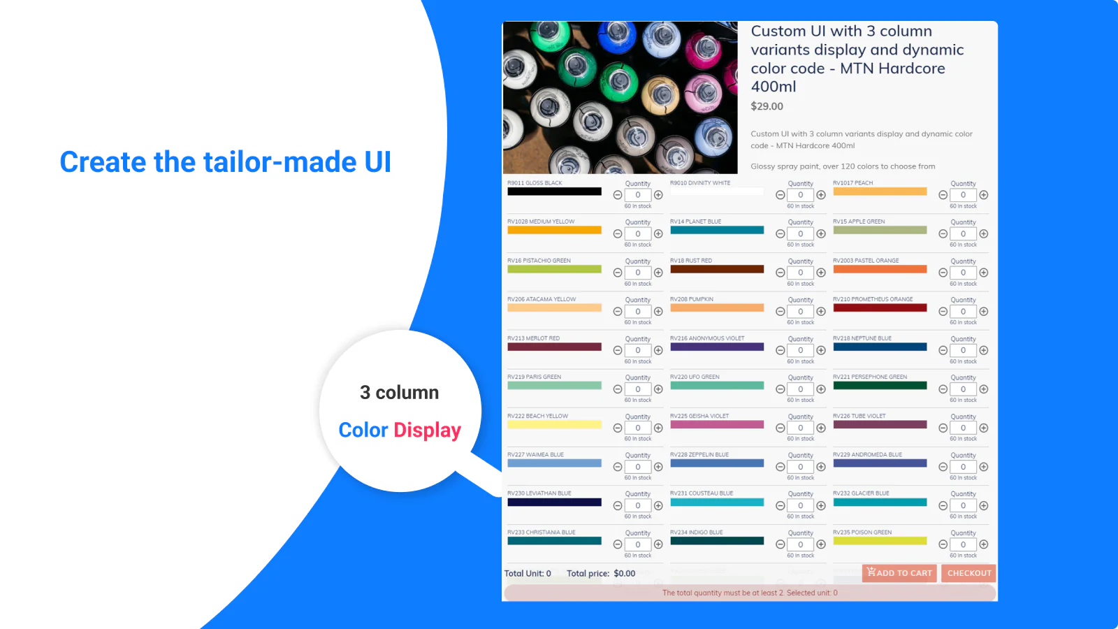 MultiVariants ‑ Bulk Order - Mix & match bundle variants order form with  minimum limits