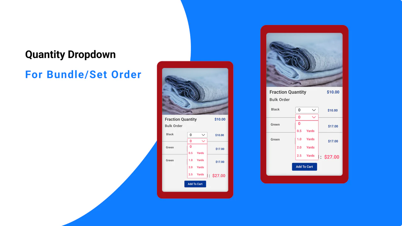 Drop-down de quantidade para compra de pacote