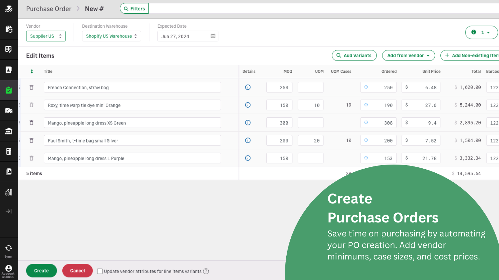 Inventory Planner Forecasting Screenshot