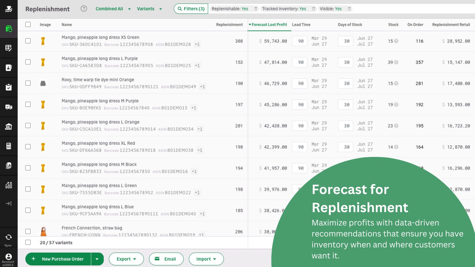 Forecast to have inventory when and where customers want it