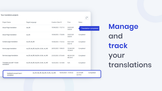 Interface utilisateur - Gérez vos projets