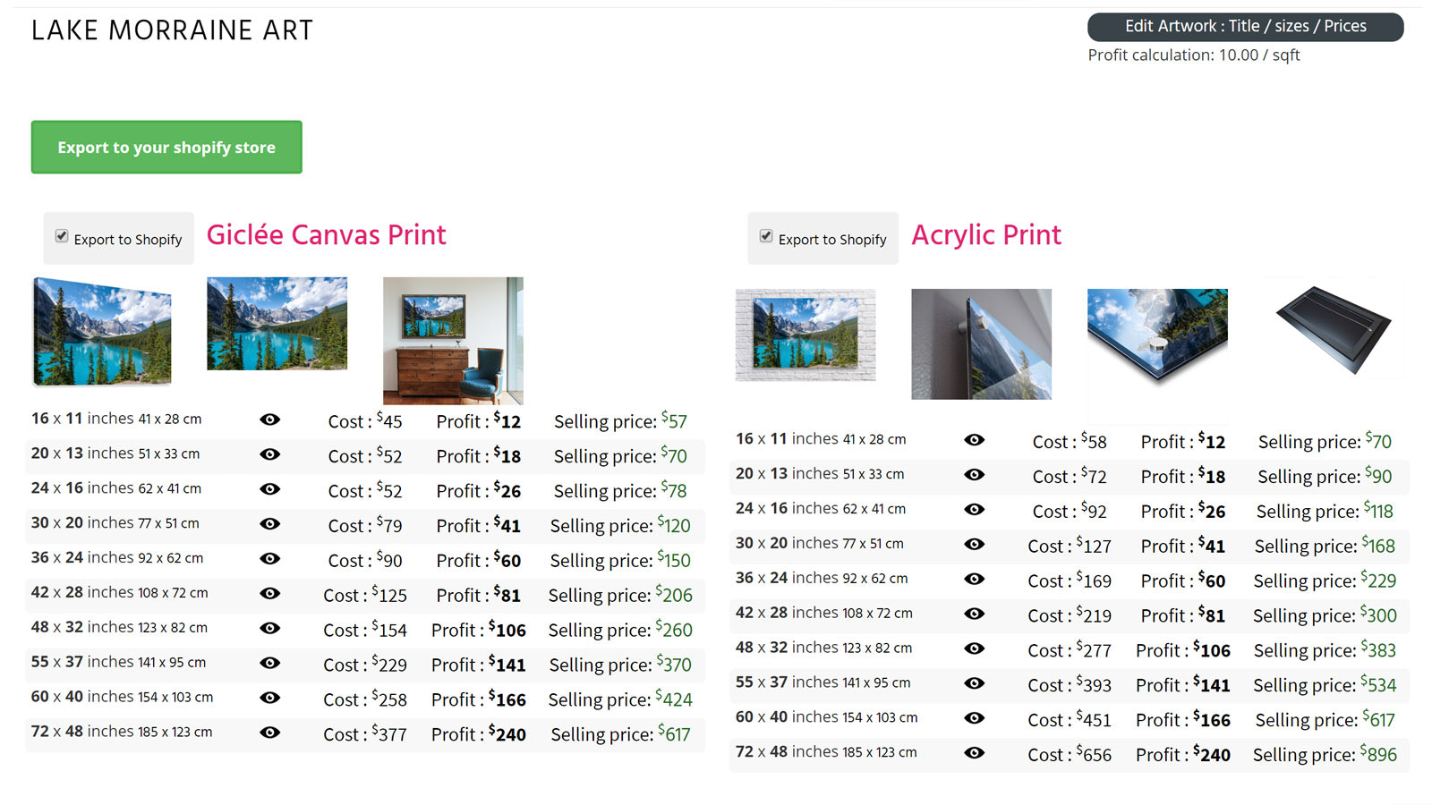 Export your art on multiple medium