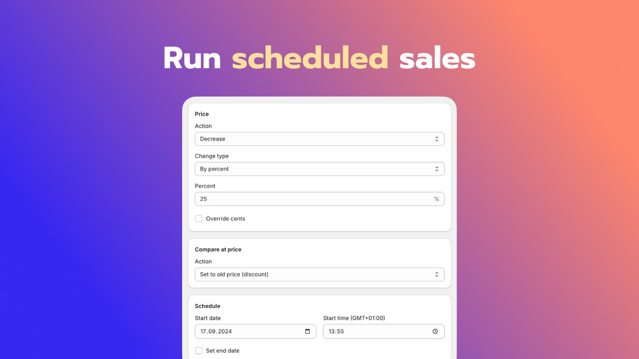 Run scheduled sales