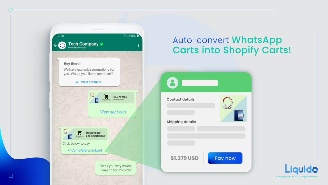 Turn WhatsApp carts into Shopify Carts