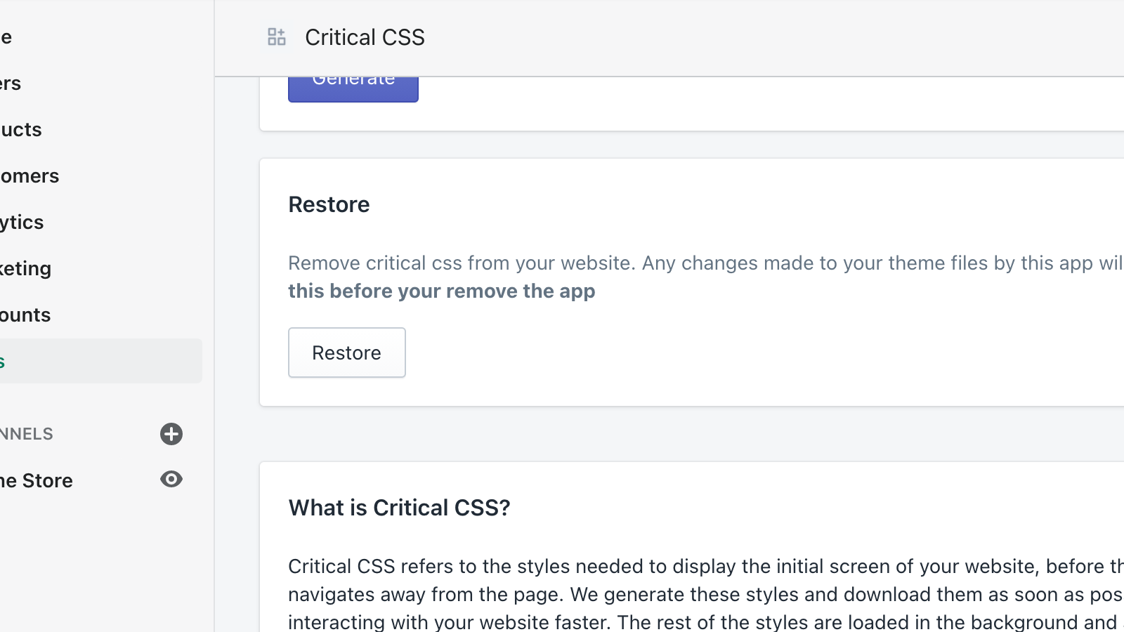 Inline ‑ Critical CSS Screenshot