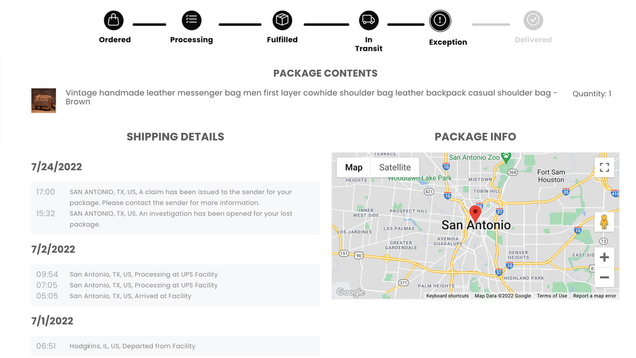 Package and Order Tracking