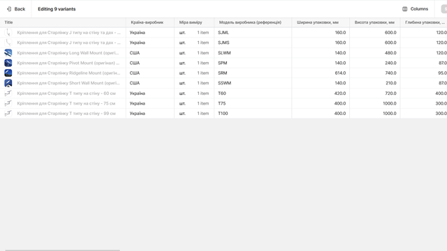 Parameters bulk bewerkingsformulier