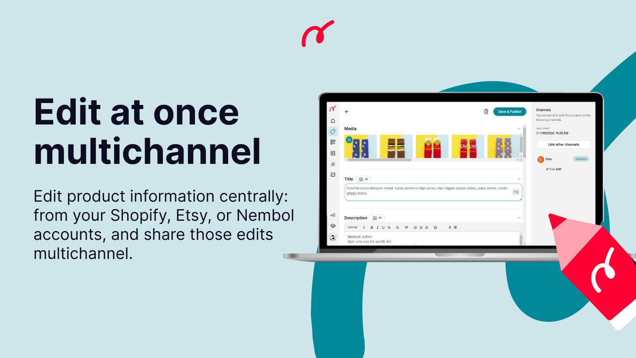 Edit in one place your listings on multiple e-commerce channels
