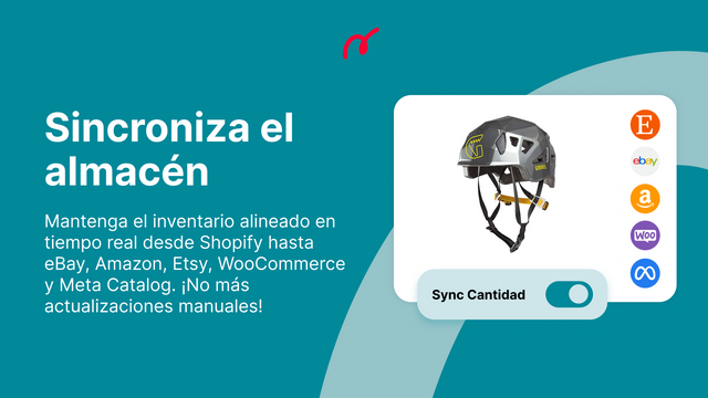 Sincronizas el almacén de eBay, Amazon, Etsy, Meta, WooCommerce