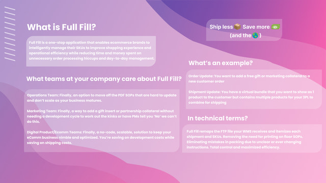 Full Fill Overview