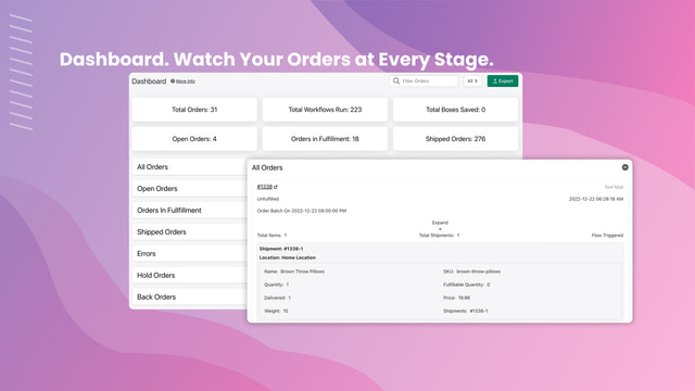 Watch Your Orders at Every Stage.