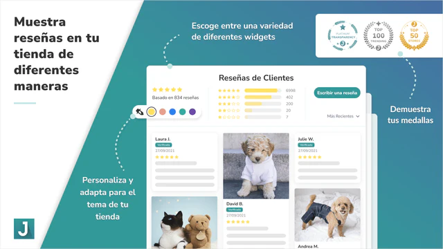 Muestra reseñas de Judge.me en tu tienda con widgets