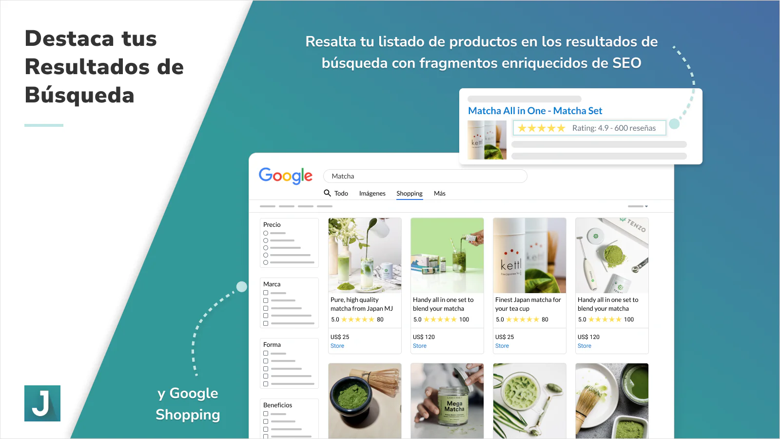 Resultados enriquecidos y búsquedas en Google SEO y Shopping