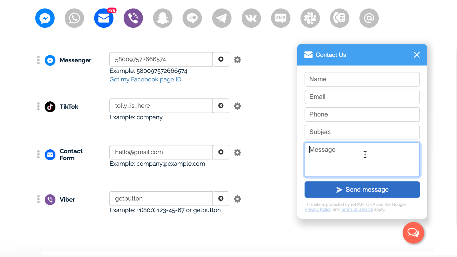 Floating Contact Form