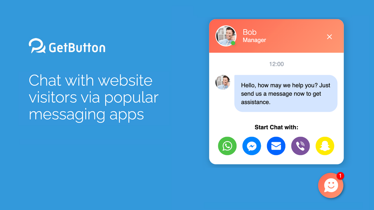 GetButton: Add Messenger, WhatsApp, Line, contact form and more.