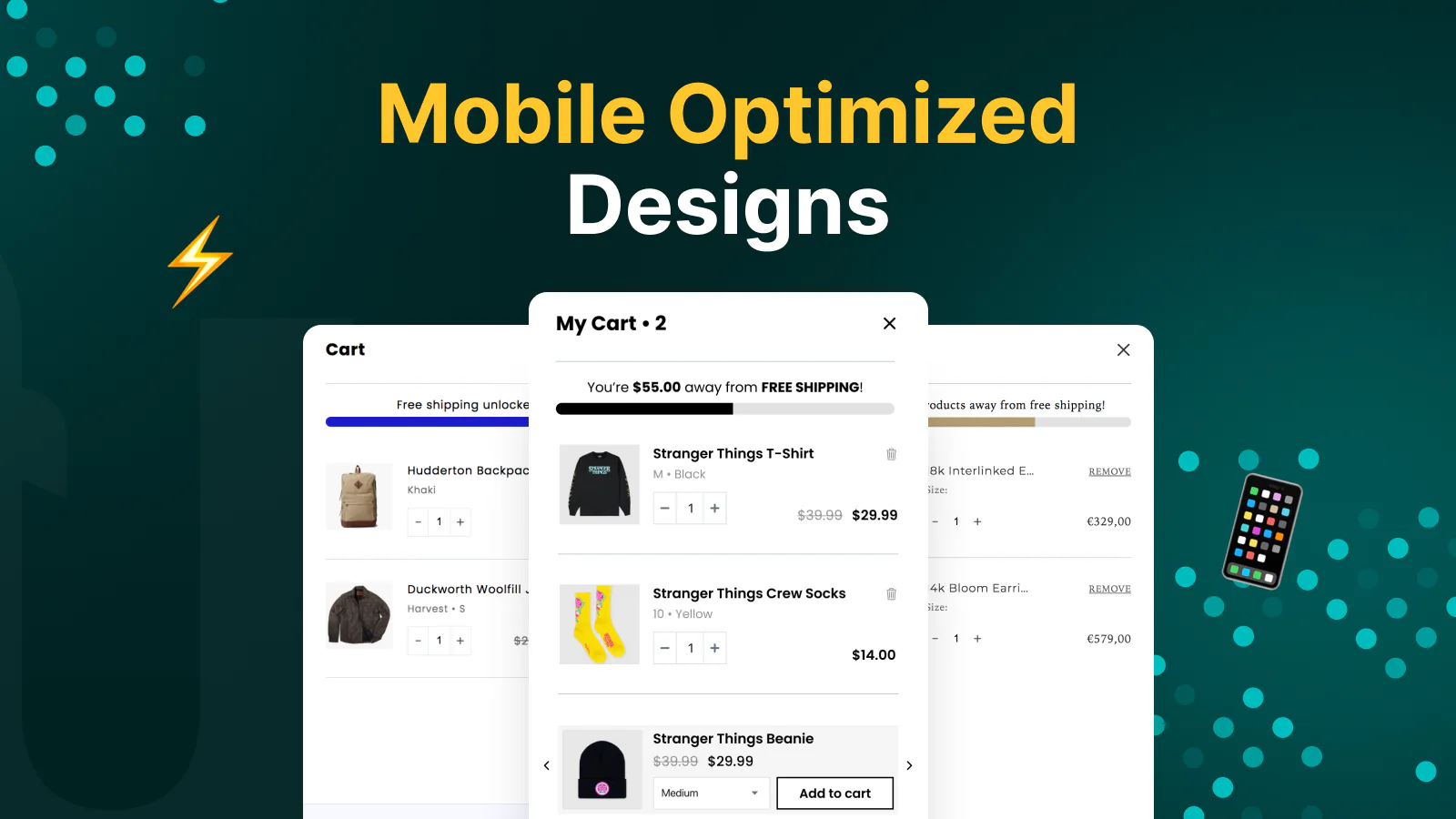 Designs optimisés pour mobile